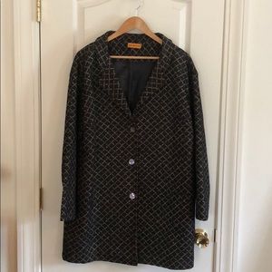 Vintage Neiman Marcus Designer Roberta Freymann 100% Silk Dress Coat 14